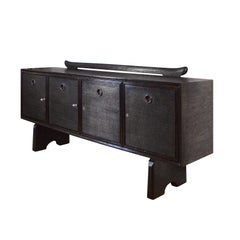 1940s Sideboard by Paolo Buffa, Ebonized Oak, Japanese Style, Italy