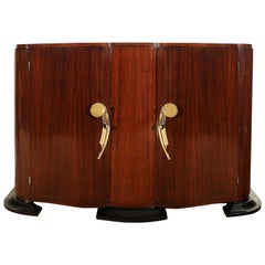 1940s Small Rounded Sideboard, Mahogany, Bronze, France