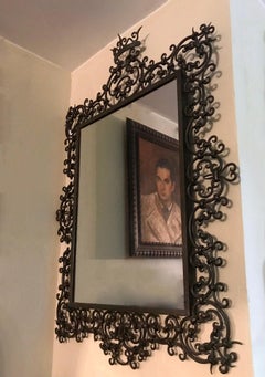 1940s Spanish Midcentury Wrought Iron Mirror