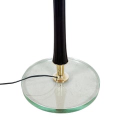 Mid-Century Modern Standing Lamp, 3 Lightning Branches and Satin Lampshade-Italy