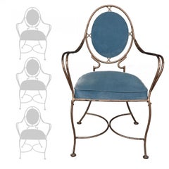 3 chaises en fer torsadé de la série 1940