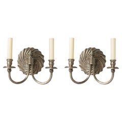 1940 Silver Plated French Sunburst Sconces