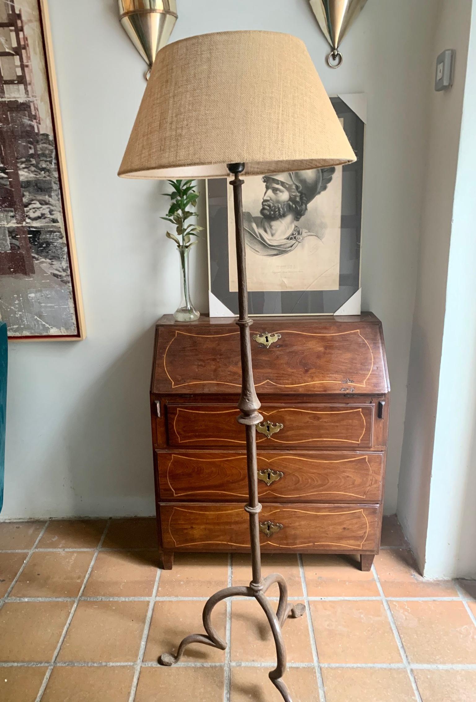 1940 Spanish Wrought Iron Floor Lamp 2