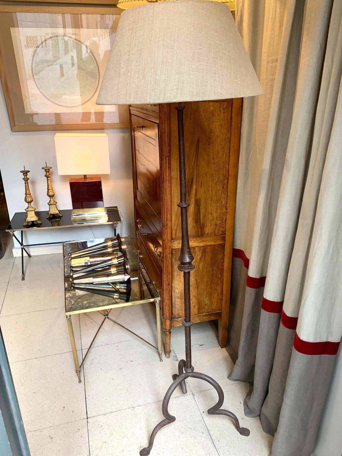 20th Century 1940 Spanish Wrought Iron Floor Lamp