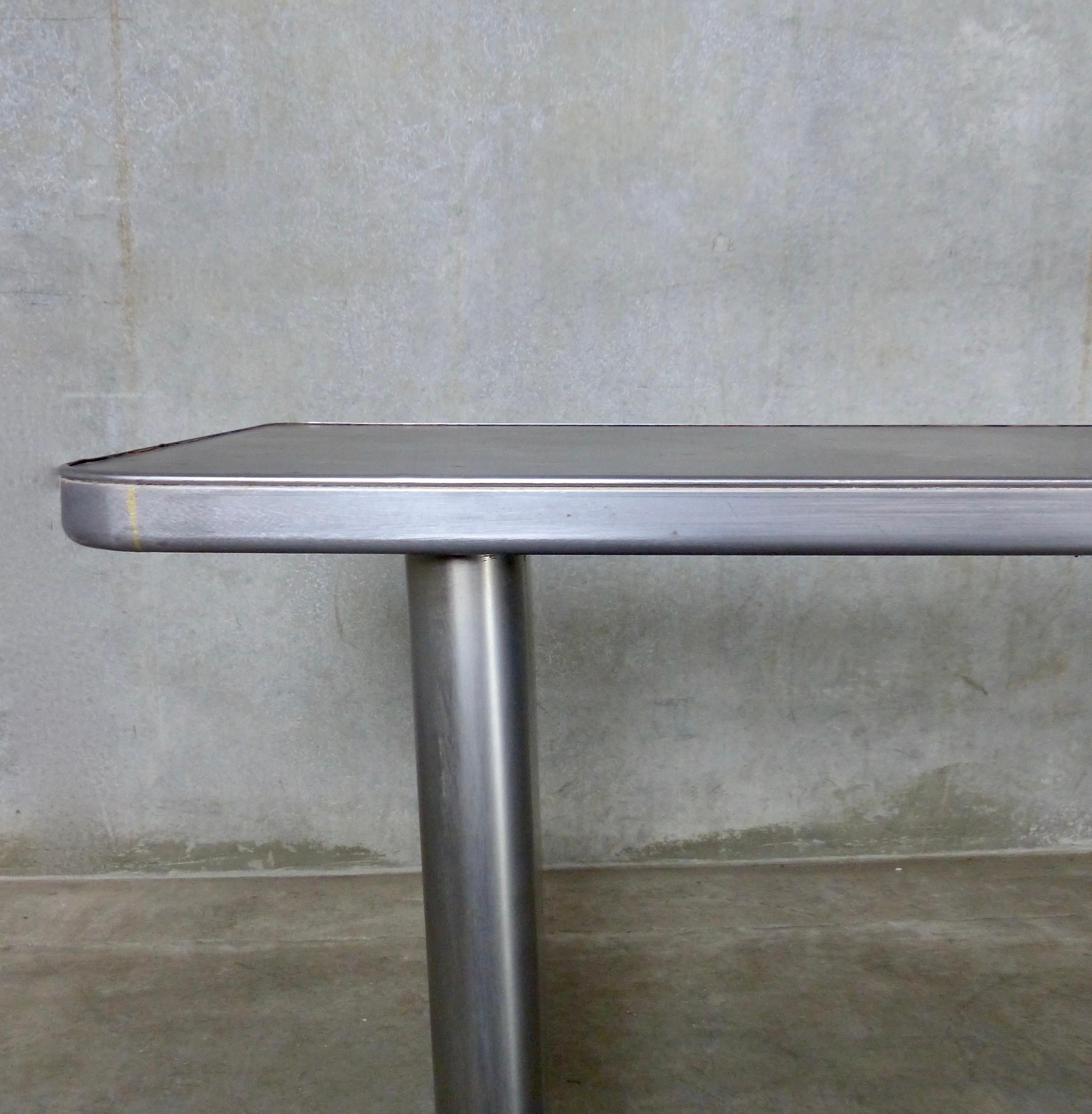 1940 Steel Console Table with Moveable Legs In Good Condition In Surrey, BC