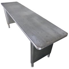 Used 1940 Steel Console Table with Moveable Legs