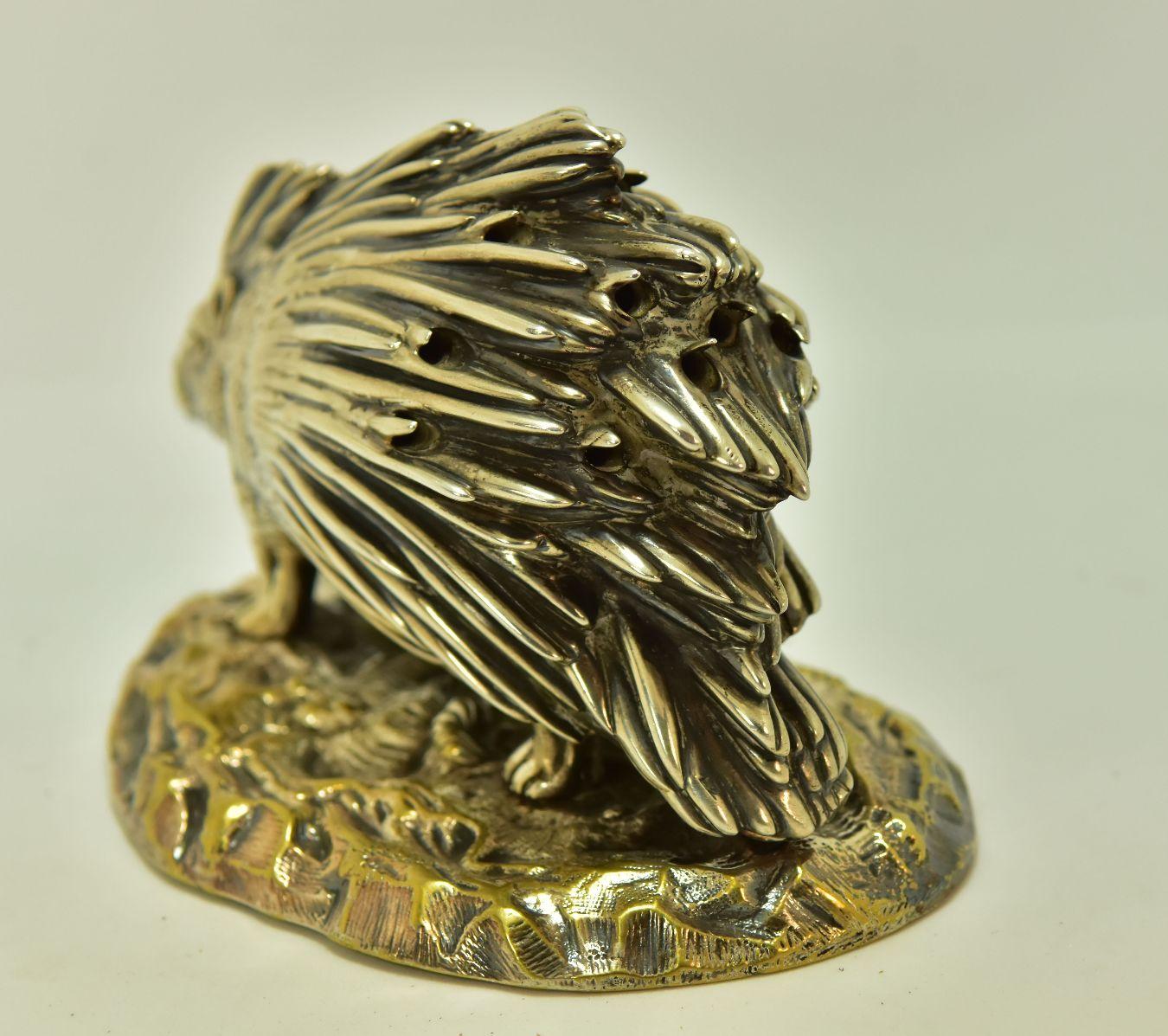 Mid-20th Century 1940 Sterling Silver Pique Holder Depicting a Sheffield Porcupine For Sale