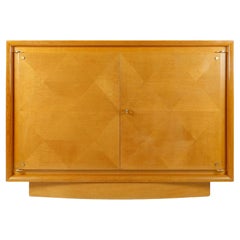 Vintage 1940 Storage unit by Maxime Old in light oak marquetry.