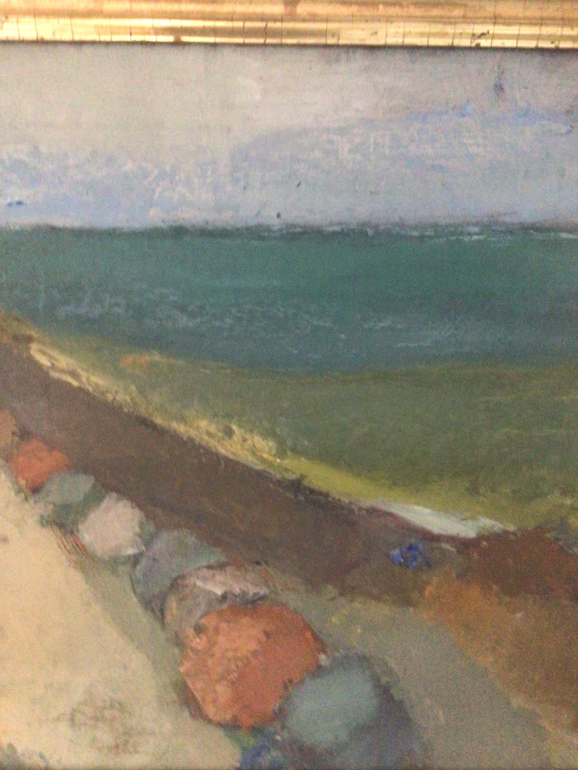 1940 Swedish oil on canvas by artist Nils Nilsson (1924-2017) of a coastal scene 1