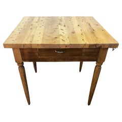 Table Solid Cypress Chestnut and Fir Two-Tone Italian Natural Honey Color