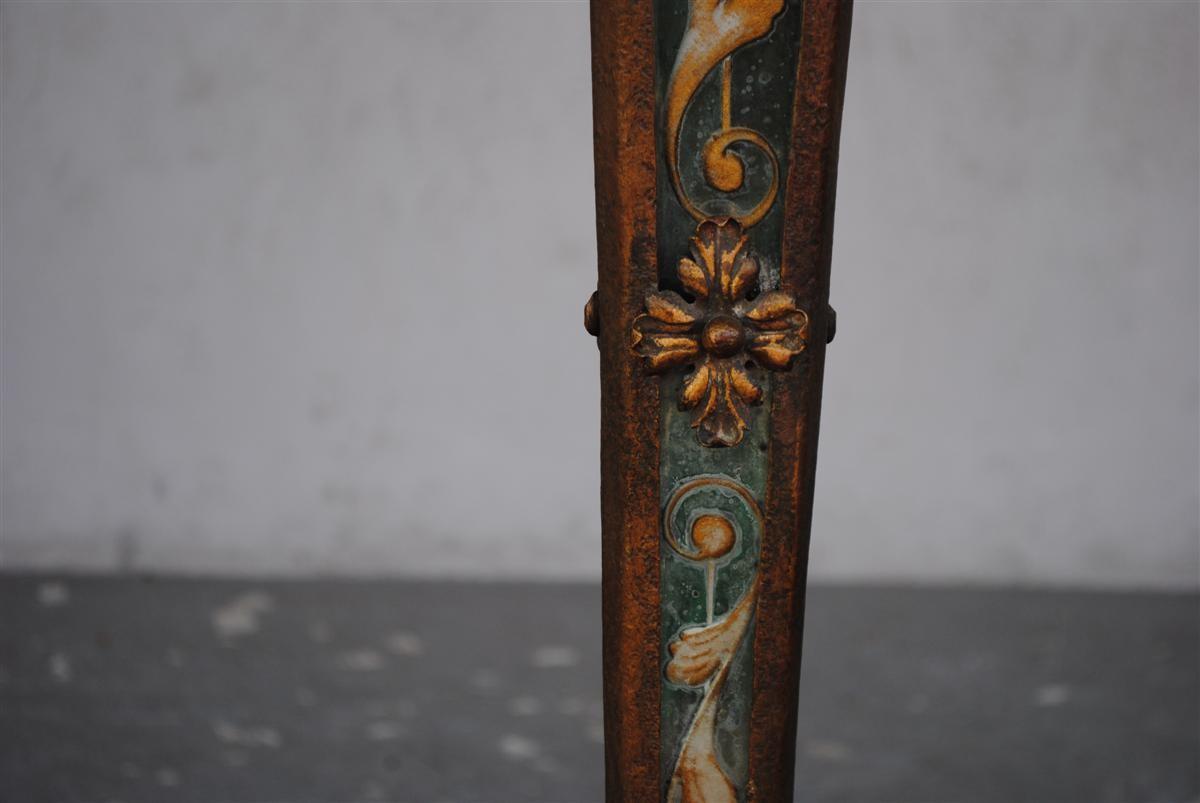 Francese Lampada con base in ferro battuto del 1940 con specchio Églomiséd in vendita