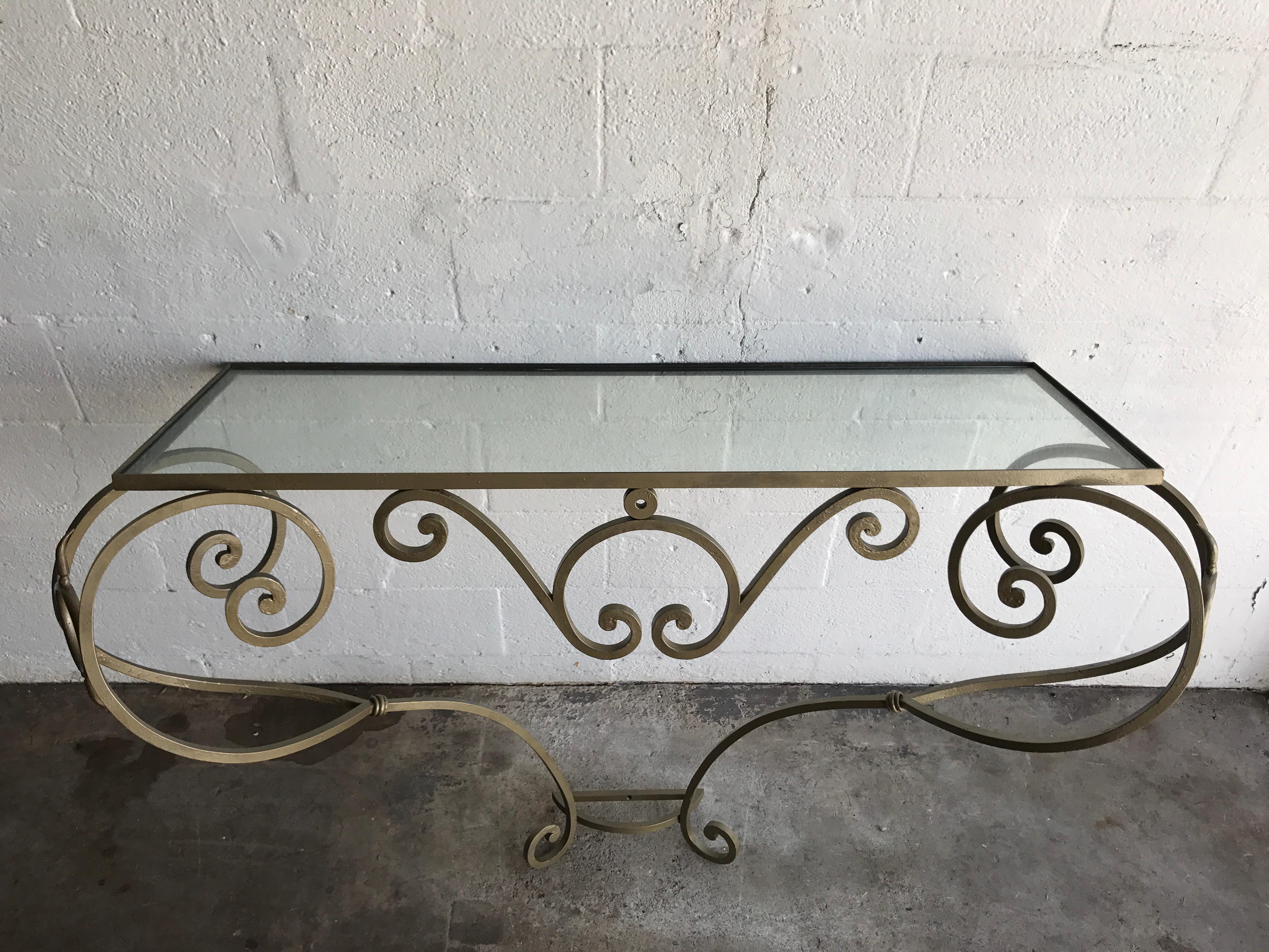 Other 1940 Wrought Iron French Console For Sale