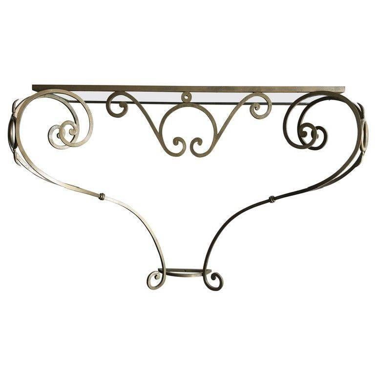 1940 Wrought Iron French Console