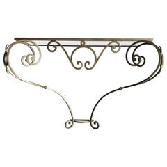 Vintage 1940 Wrought Iron French Console