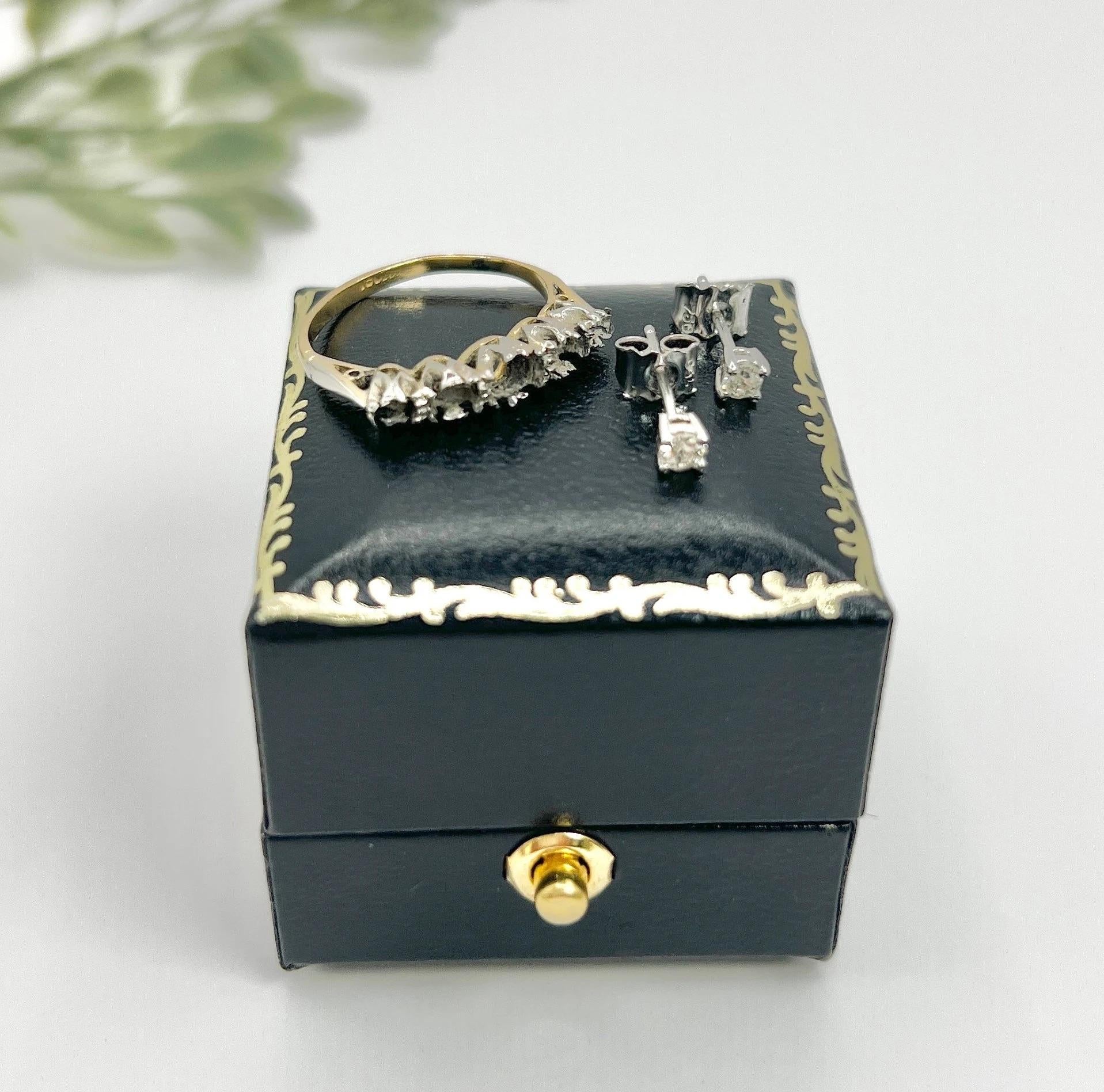 Women's or Men's 1940s 0.20 Carat Total Brilliant Cut Diamonds Set In New 18ct W Stud Ear Mounts