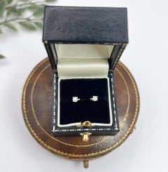 1940s 0.20 Carat Total Brilliant Cut Diamonds Set In New 18ct W Stud Ear Mounts