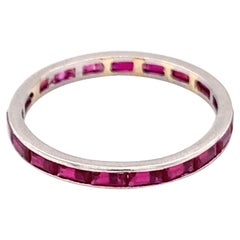 1940s 0.40 Carat Ruby Eternity Band Ring in Platinum