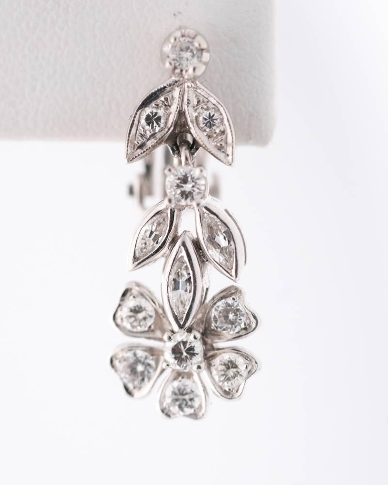 1 carat diamond drop earrings