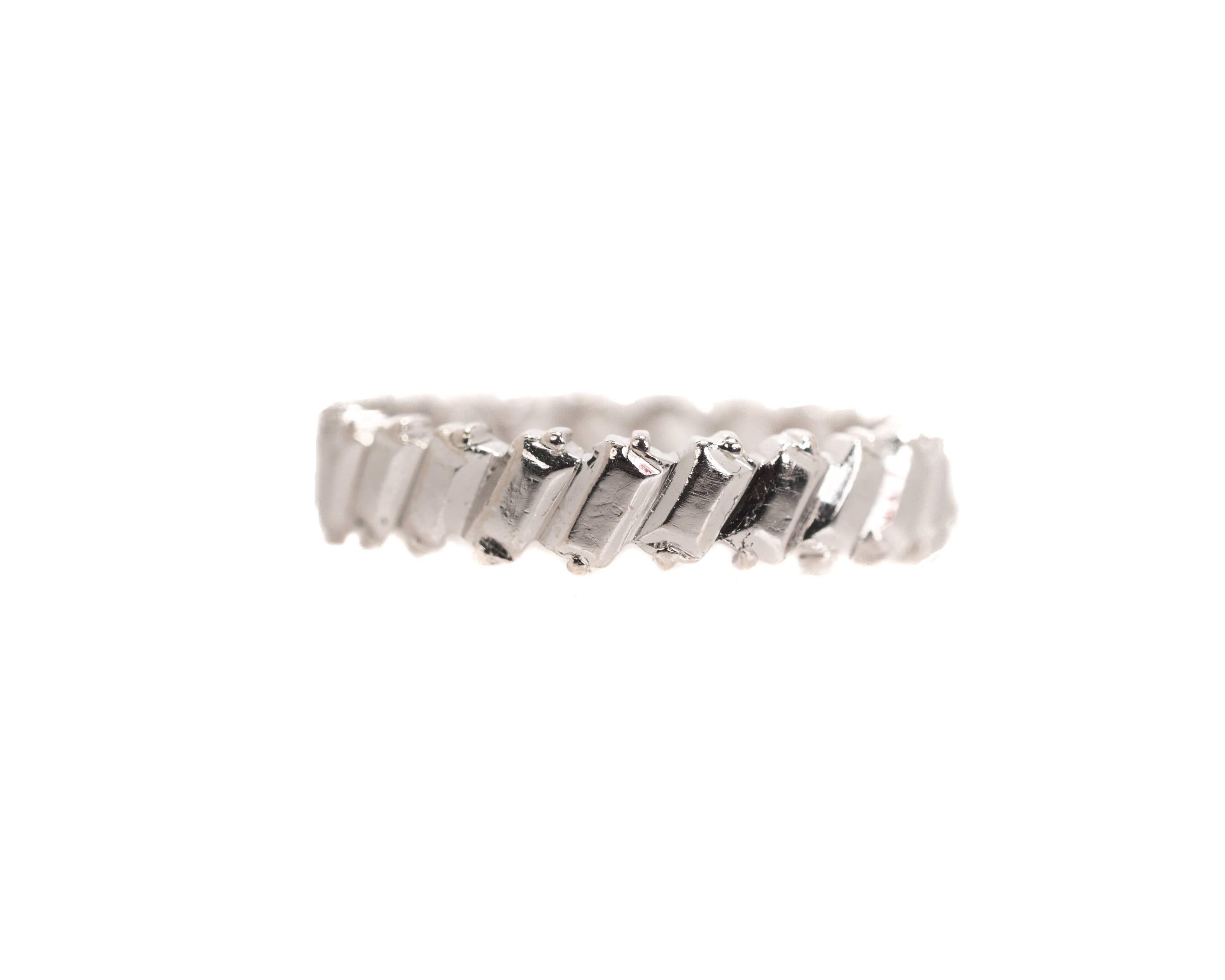 Women's 1940s 1 Carat Total Baguette Diamond Half Way around Eternity Band