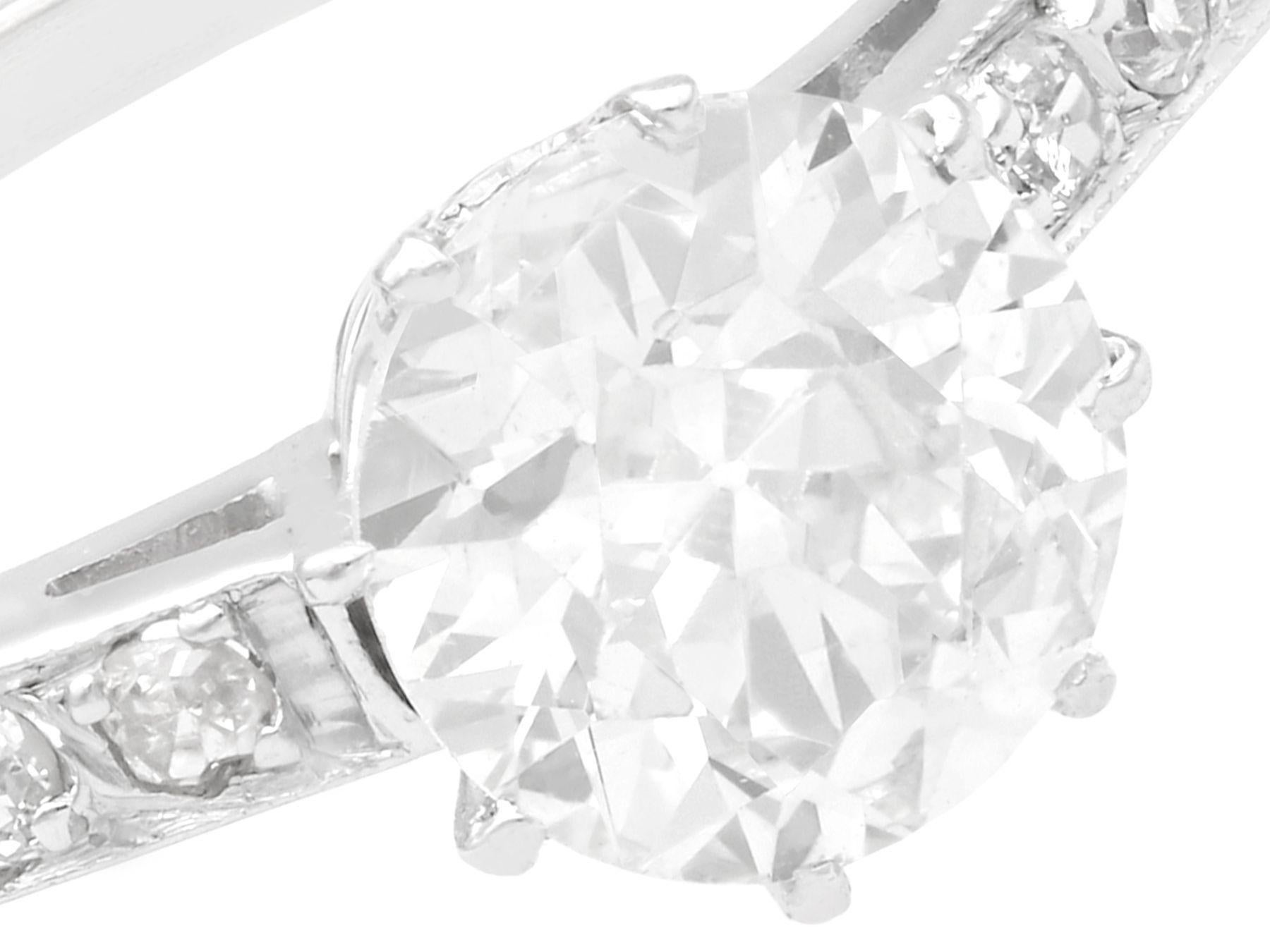 1,01 Karat Diamant Platin Solitär-Ring, 1940er Jahre (Rundschliff) im Angebot