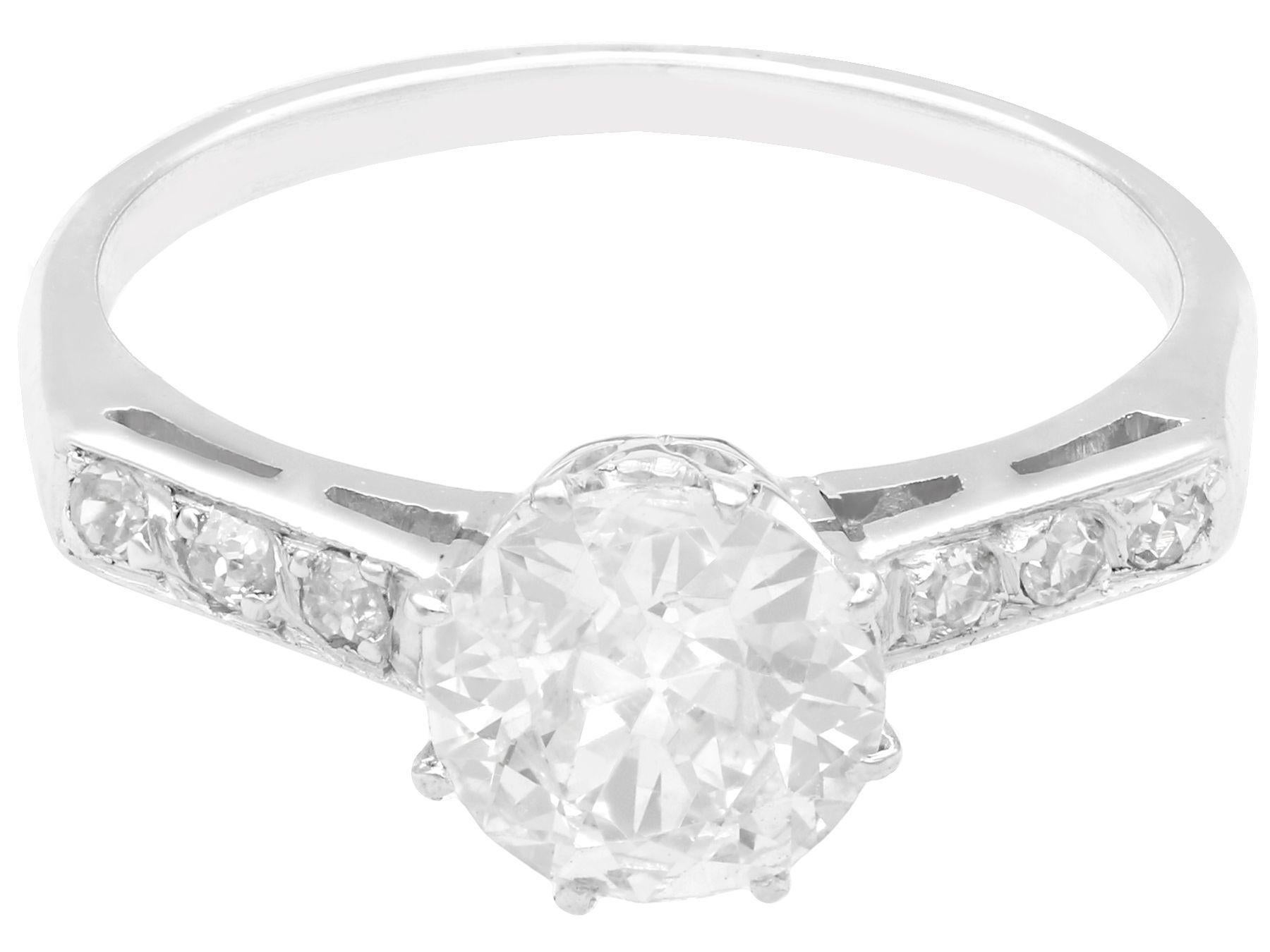 1,01 Karat Diamant Platin Solitär-Ring, 1940er Jahre im Zustand „Hervorragend“ im Angebot in Jesmond, Newcastle Upon Tyne