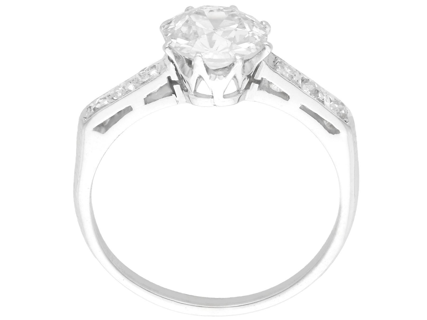 1,01 Karat Diamant Platin Solitär-Ring, 1940er Jahre Damen im Angebot