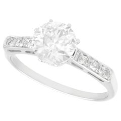 1940s 1.01 Carat Diamond Platinum Solitaire Ring