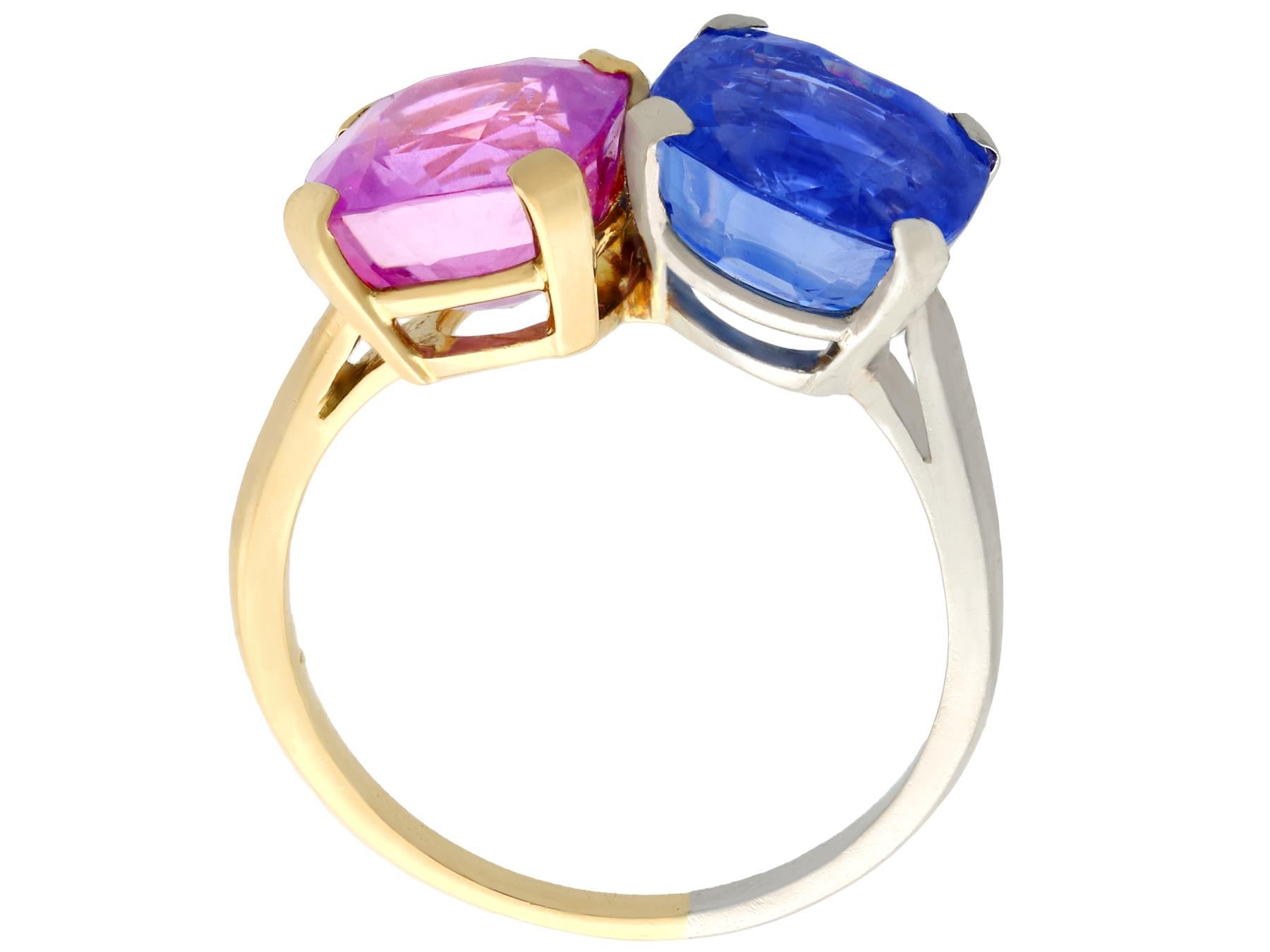 Women's 1940s 10.50 Carat Sapphire with Yellow Gold and Platinum Cocktail Ring For Sale