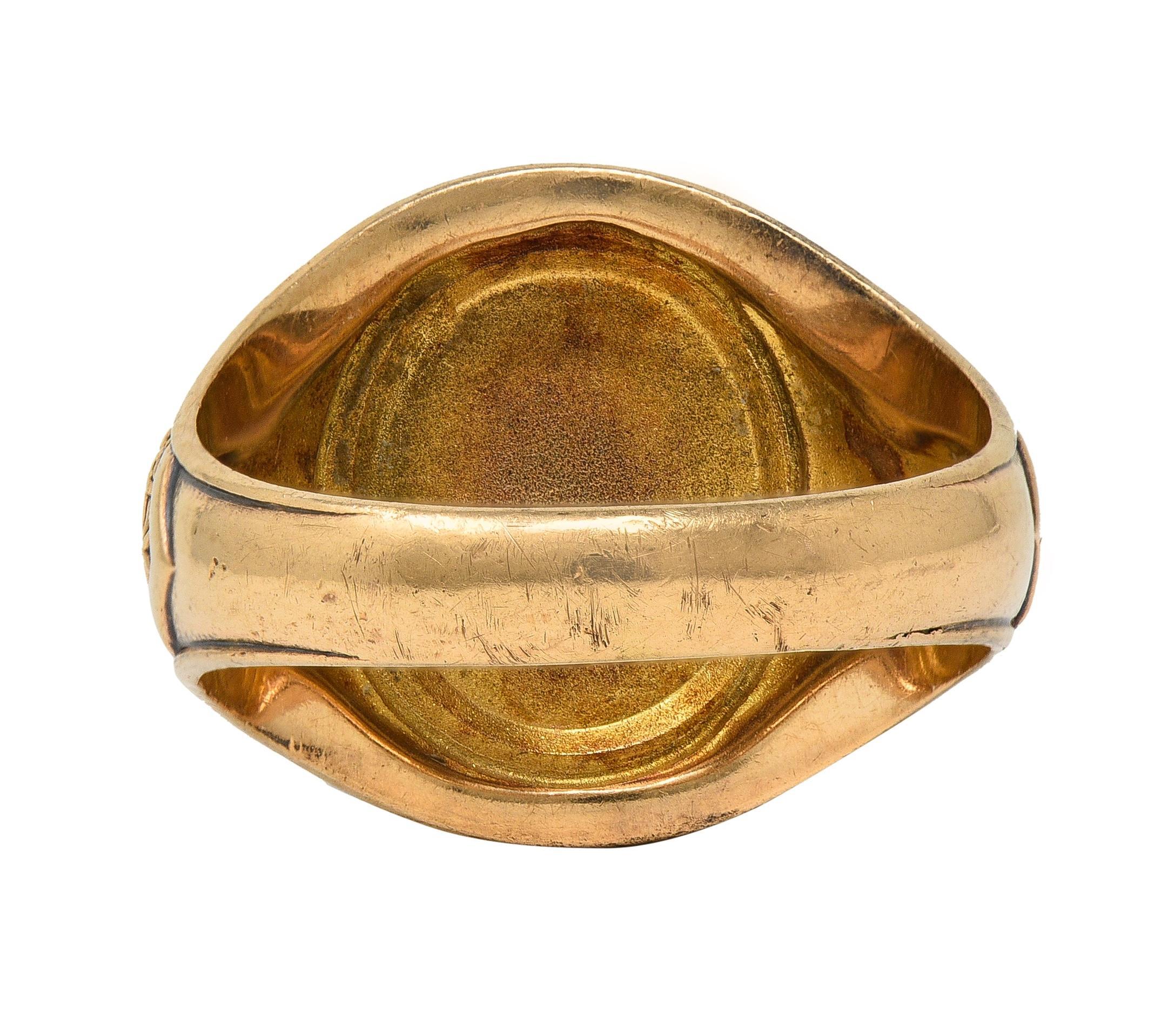 Anello con sigillo da uomo in oro 10 carati del 1940, risalente alla seconda guerra mondiale, per paracadutisti dell'U.S. Army In condizioni ottime in vendita a Philadelphia, PA
