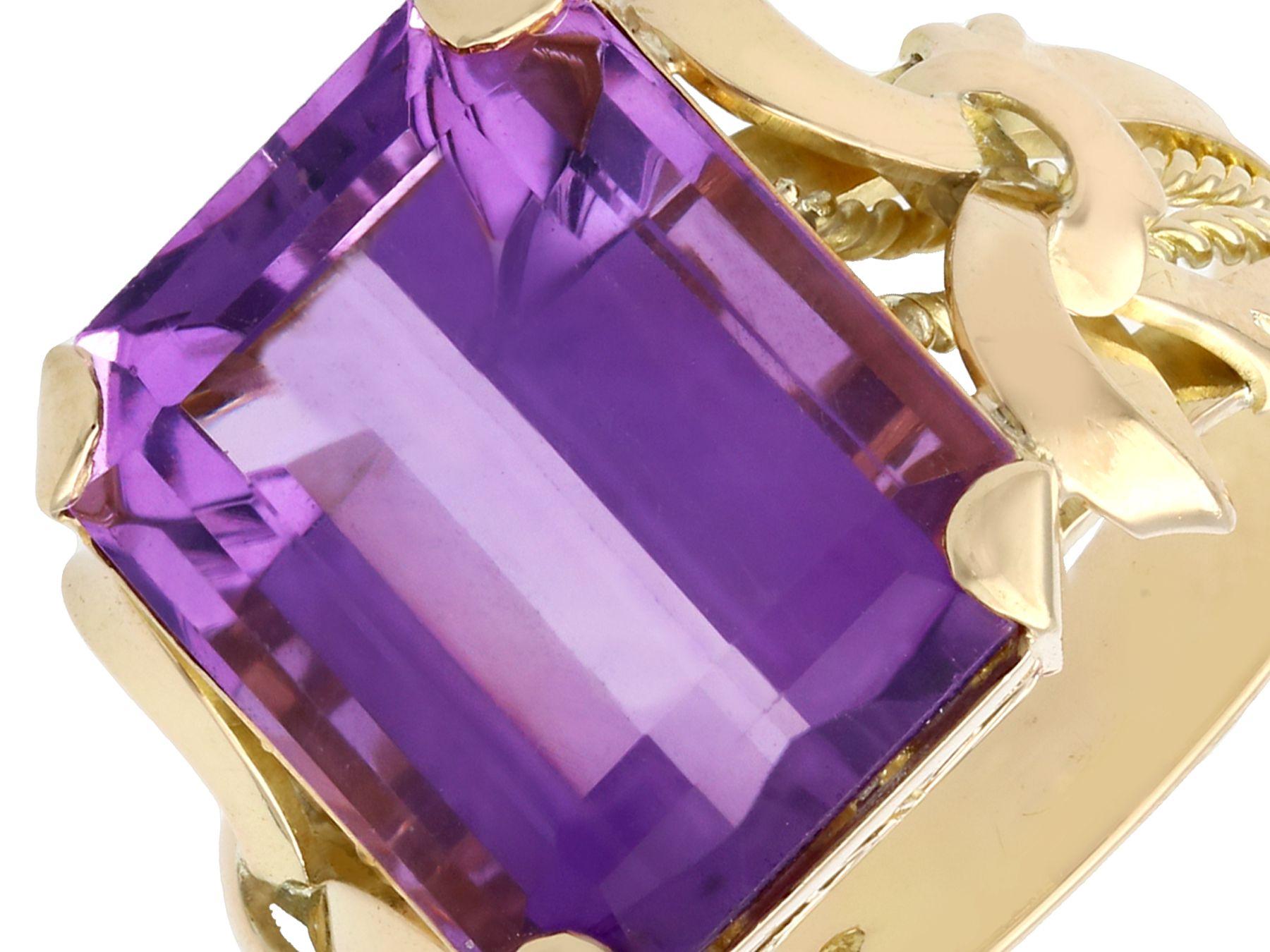 vintage emerald cut amethyst ring