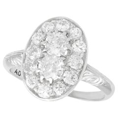 1940er Jahre 1,26 Karat Diamant und Weißgold Platin gefasster Cocktail-Ring