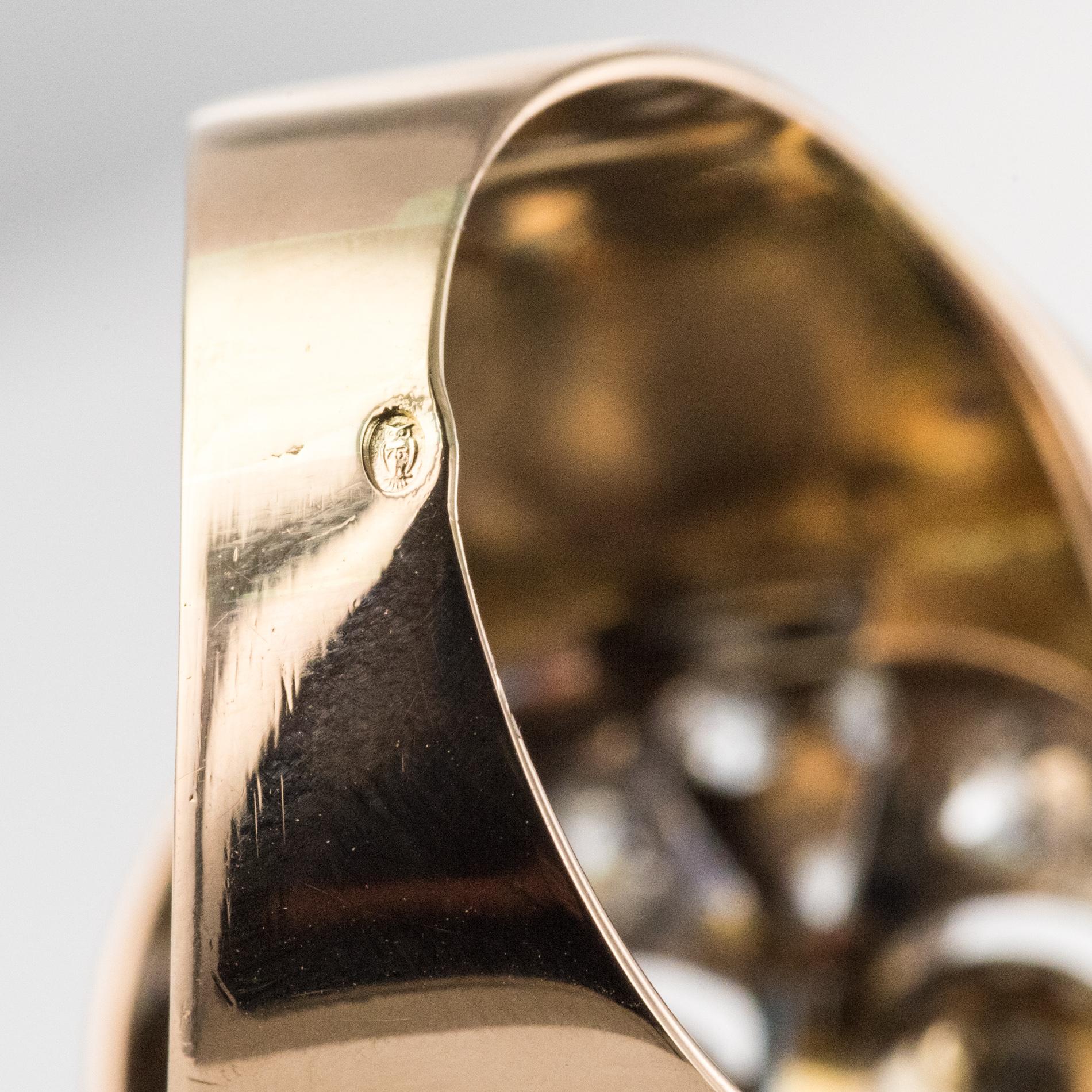 1940s 1, 40 Carat Diamonds Cultured Pearls 18 Karat Rose Gold Ring For Sale 9