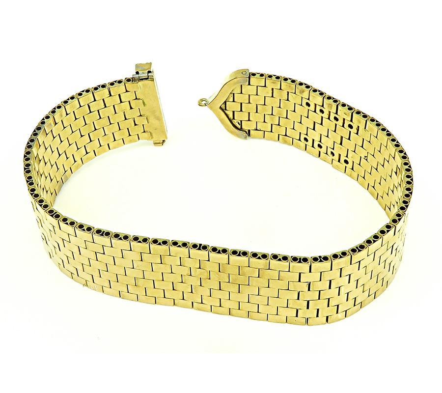 1940s 1.40ct Diamond Yellow and White Gold Bracelet In Good Condition In New York, NY