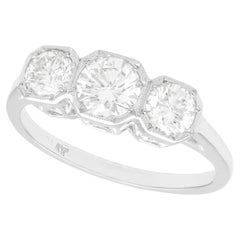 1940s 1.49 Carat Diamond and Platinum Trilogy Ring