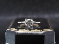1940er Jahre 14K zweifarbiges Gold 1,15 Karat alter europäischer Diamantring