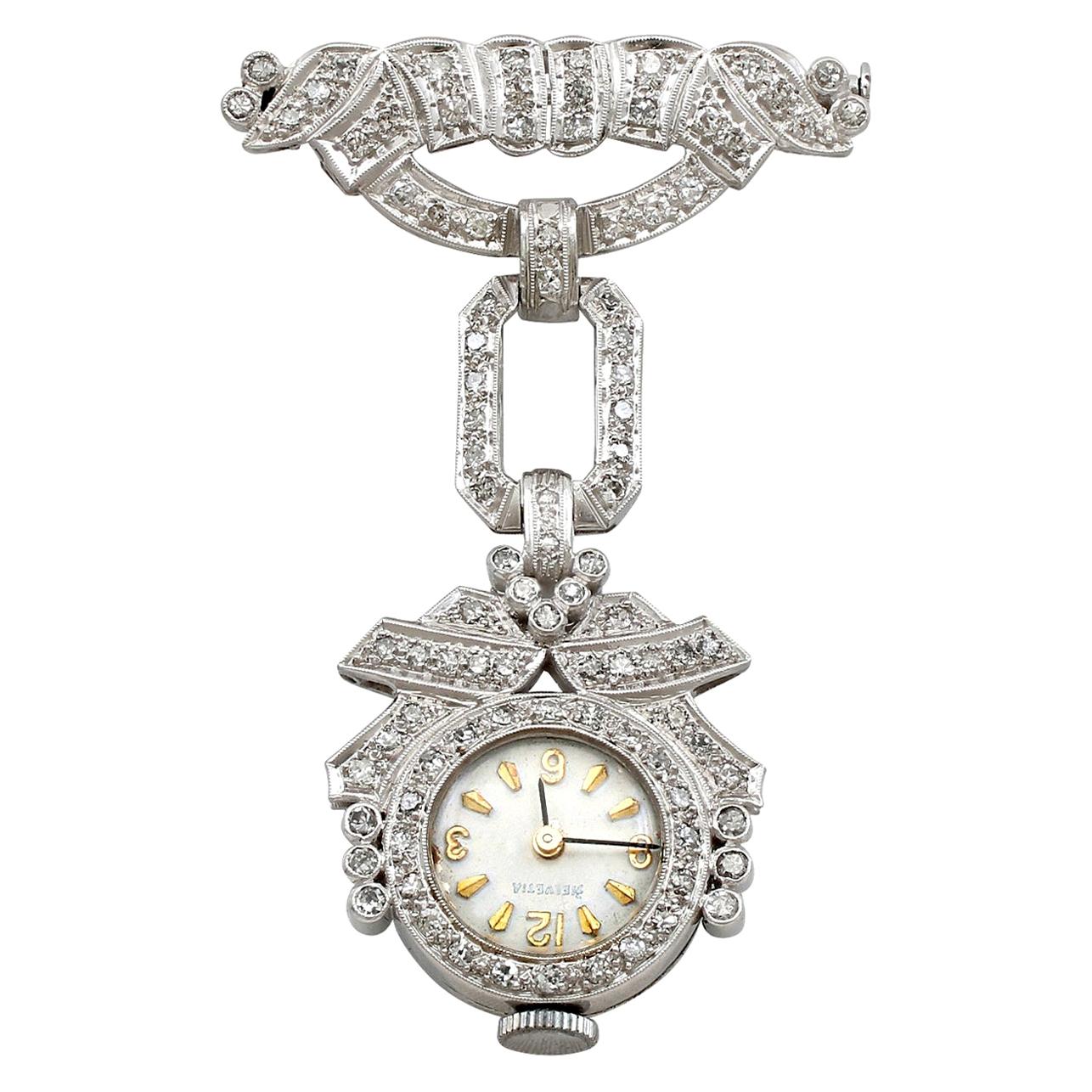 1940s Vintage 3.35 Carat Diamond and Platinum Cocktail Watch For Sale ...