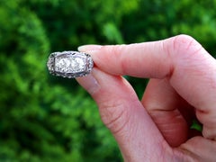1940s 1.73 Carat Diamond and Platinum Cocktail Ring