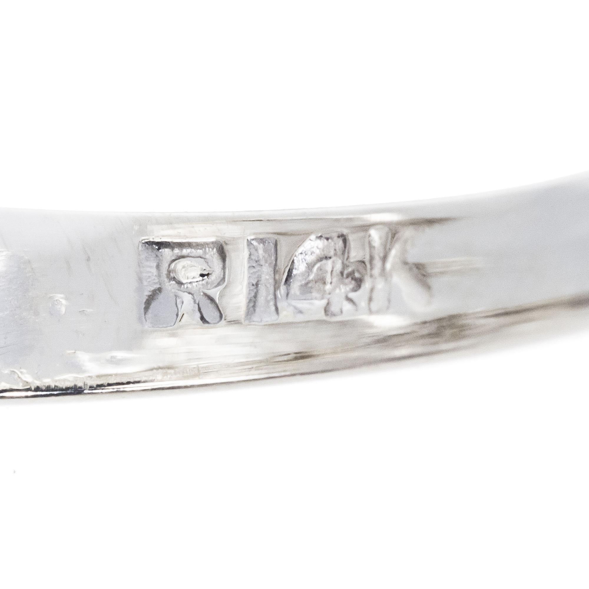 Women's 1940s 18 Carat Diamond White Gold Filigree Ring For Sale