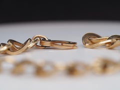 1940 Pulsera de oro amarillo de 18 quilates Eslabón oval con punzones