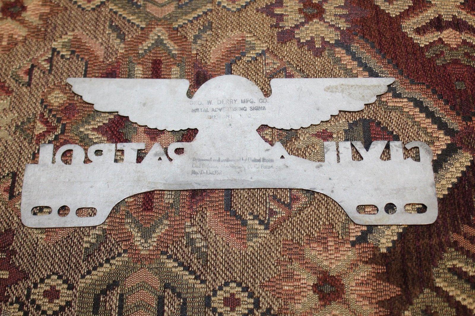 1940s-1950s Civil Air Patrol License Plate Topper For Sale 3