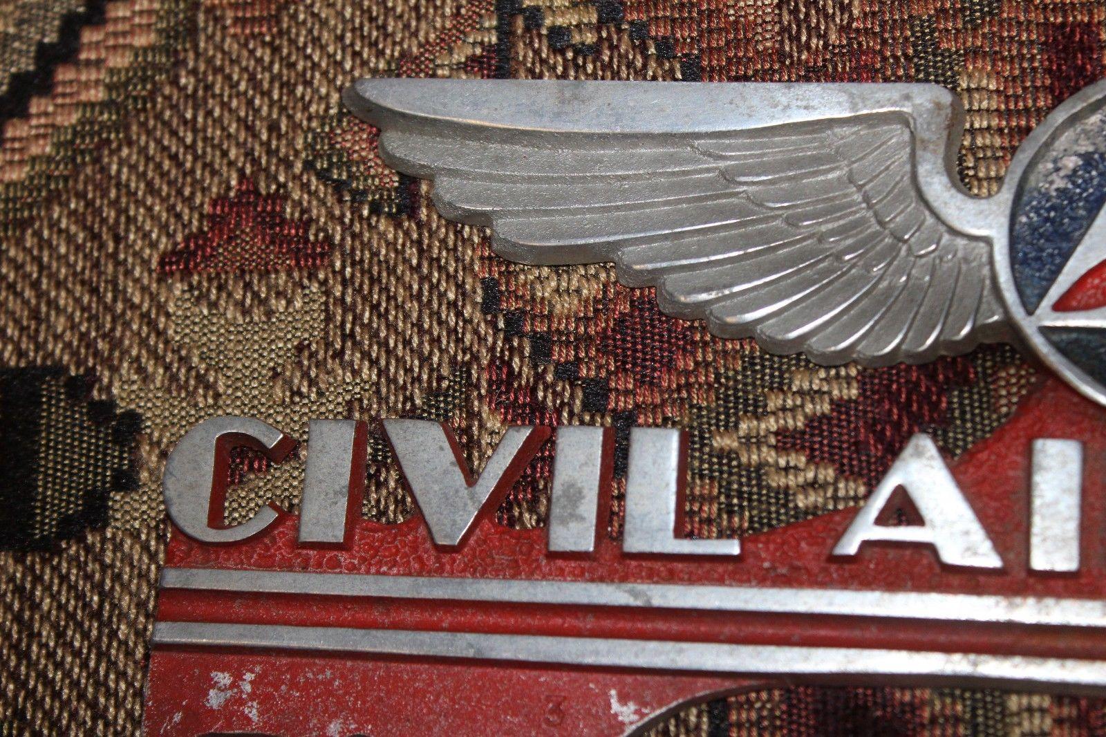 Pewter 1940s-1950s Civil Air Patrol License Plate Topper For Sale