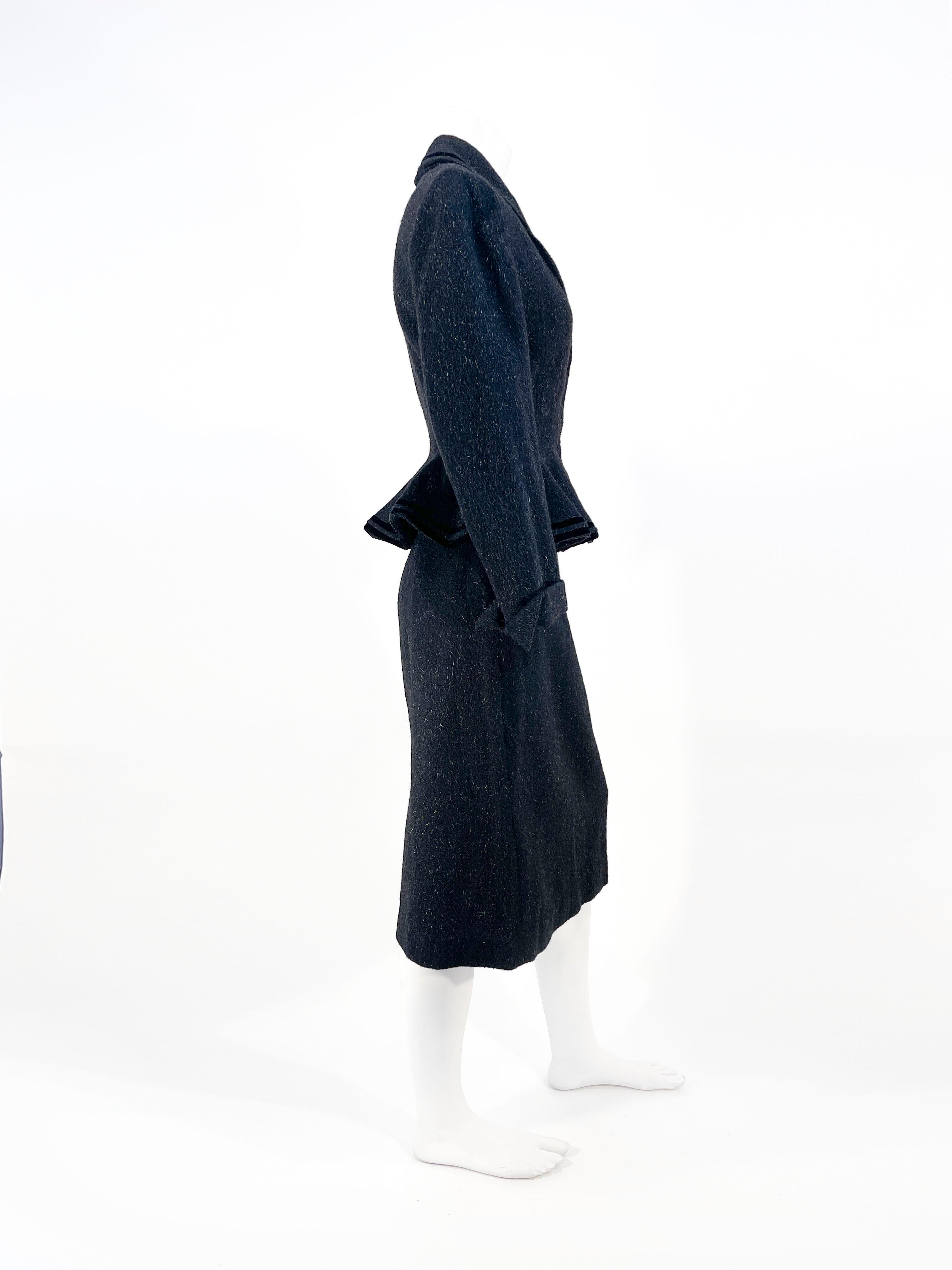 1940s/1950s Costume en laine noire The Lilly Ann Pour femmes en vente