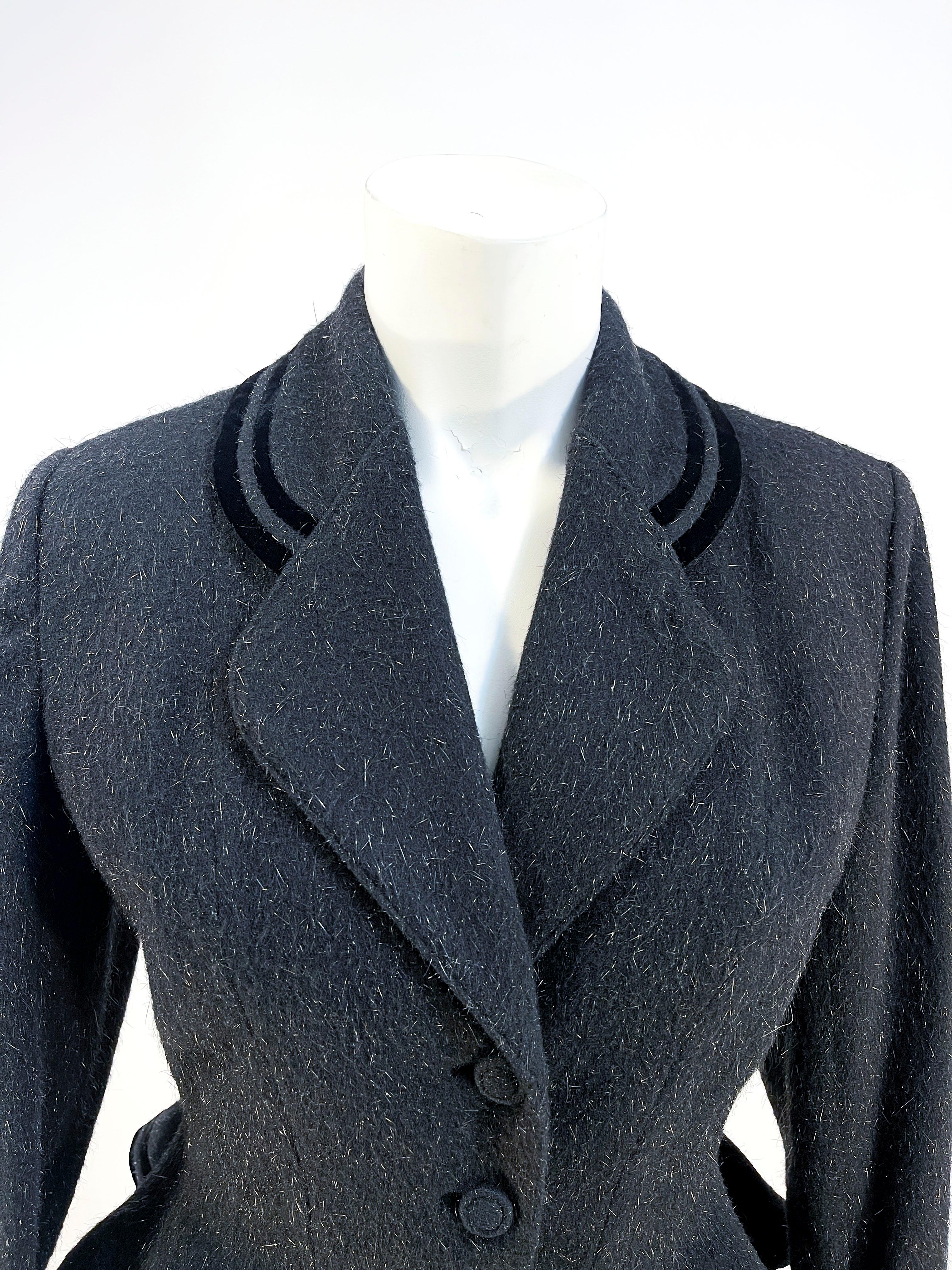 1940s/1950s Costume en laine noire The Lilly Ann en vente 2