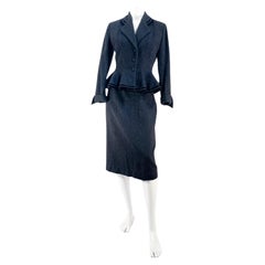 Used 1940s/1950s Lilli Ann Black Wool Suit