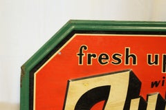 1940s-1950s Original 7up Soda Tin Advertising Sign