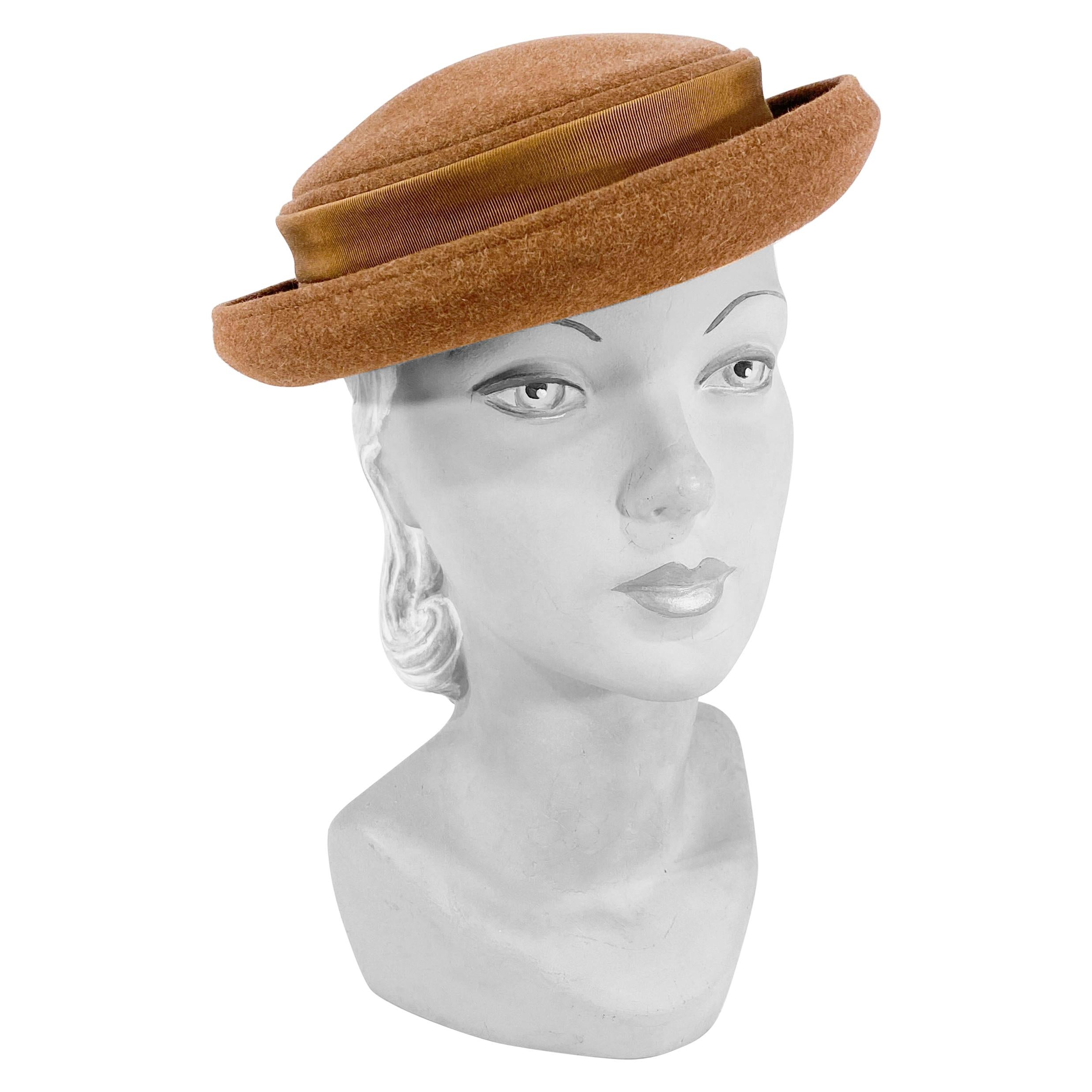 1940s/1950s Taupe Fur Felt Hat