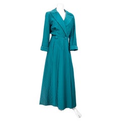 1940er/1950er Jahre Teal Green House Robe