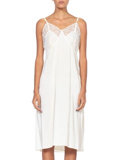 1940s 1950s XL Adjustable Bias Slip Dress