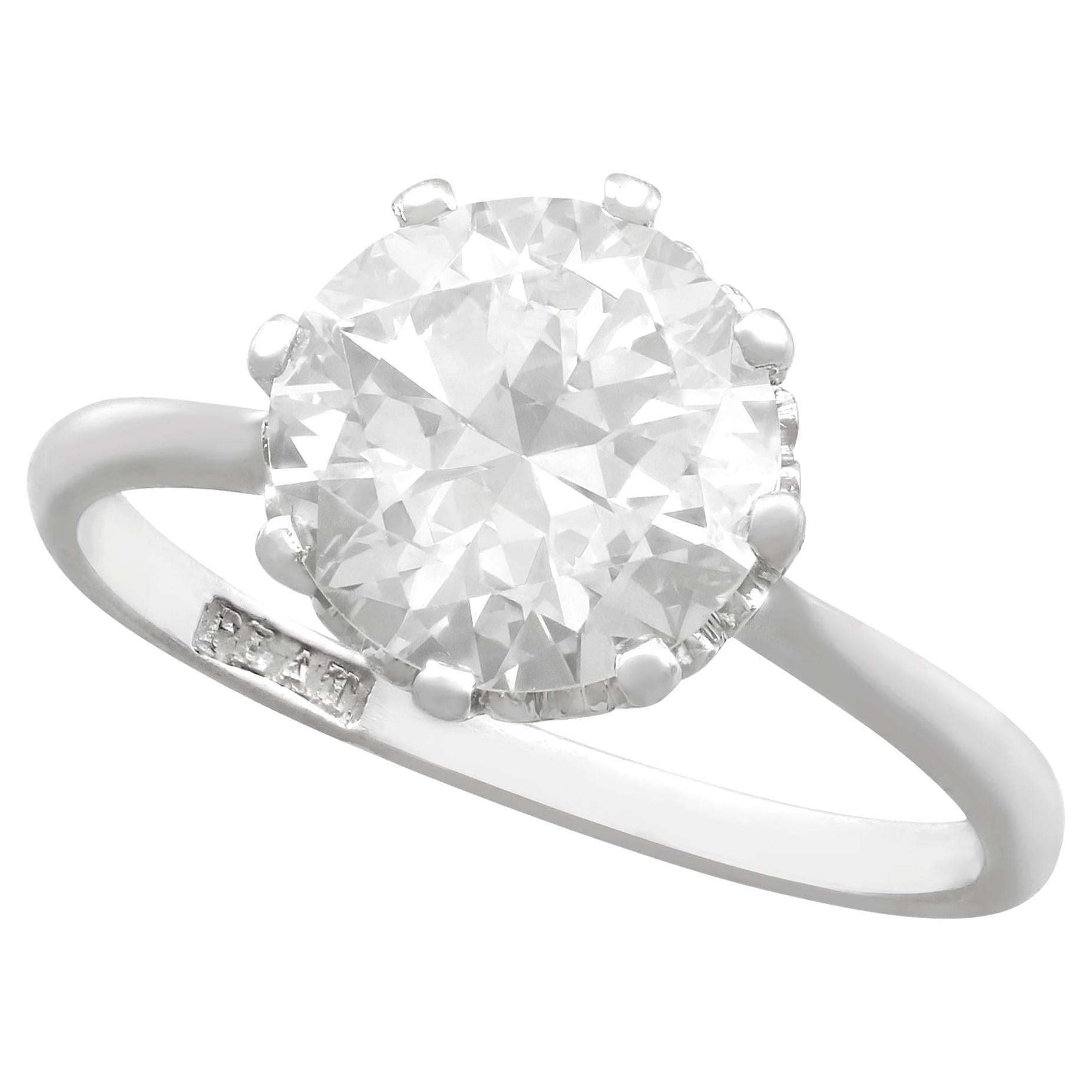 1940s 2.01 Carat Diamond and Platinum Solitaire Ring