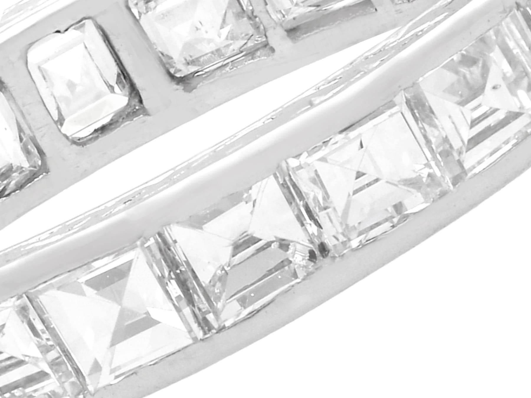 Princess Cut 1940s 2.16 Carat Diamond and Platinum Full Eternity Ring For Sale